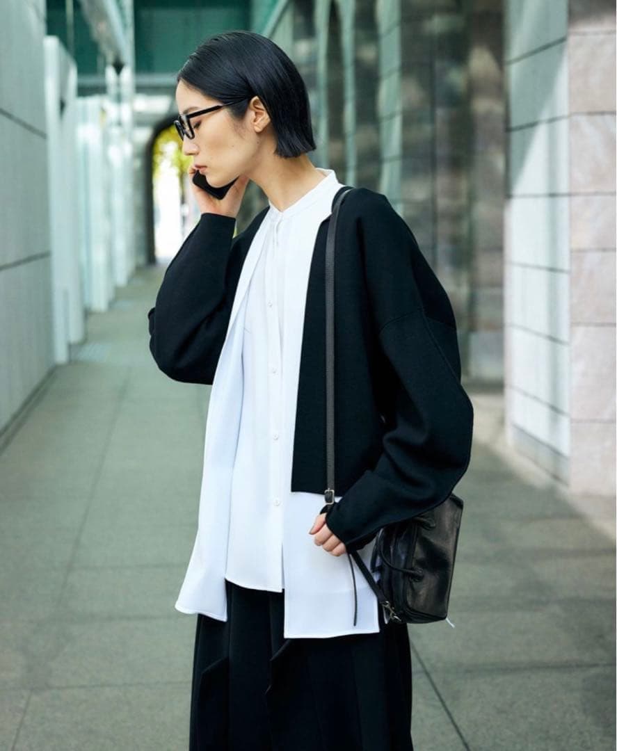 【ほぼ新品】ENFOLD ランダムスリットブラウス ホワイト