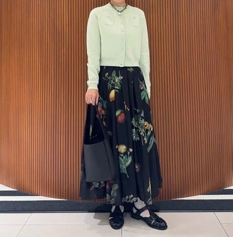 CABaN コットンカシミヤ クルーネックカーディガン ライトグリーン xs