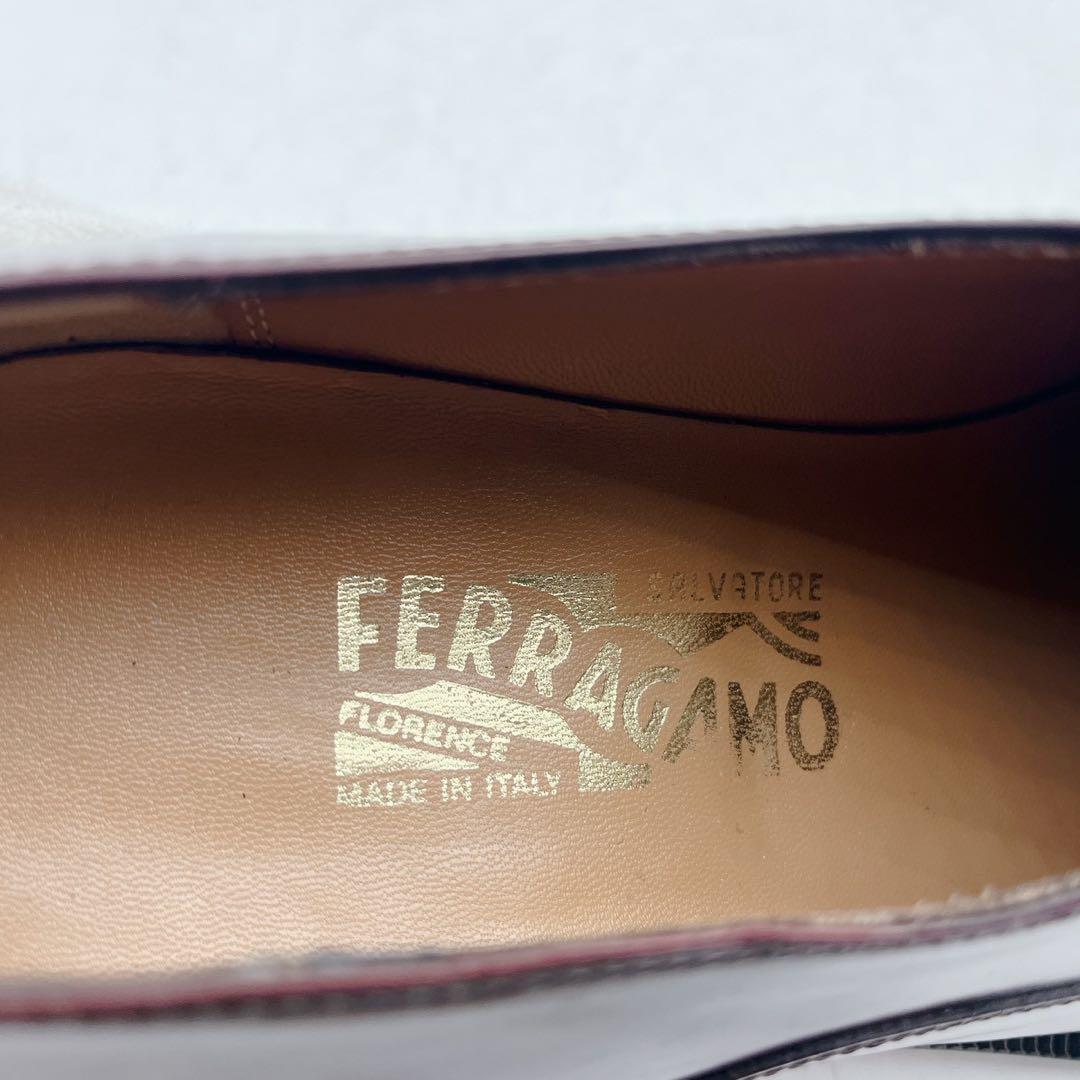 シューツリー付✨極美品✨サルヴァトーレフェラガモ ストレートチップ バーガンディ