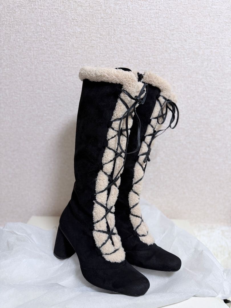 ANDMARY Rosalia lace up boots ブラック 38
