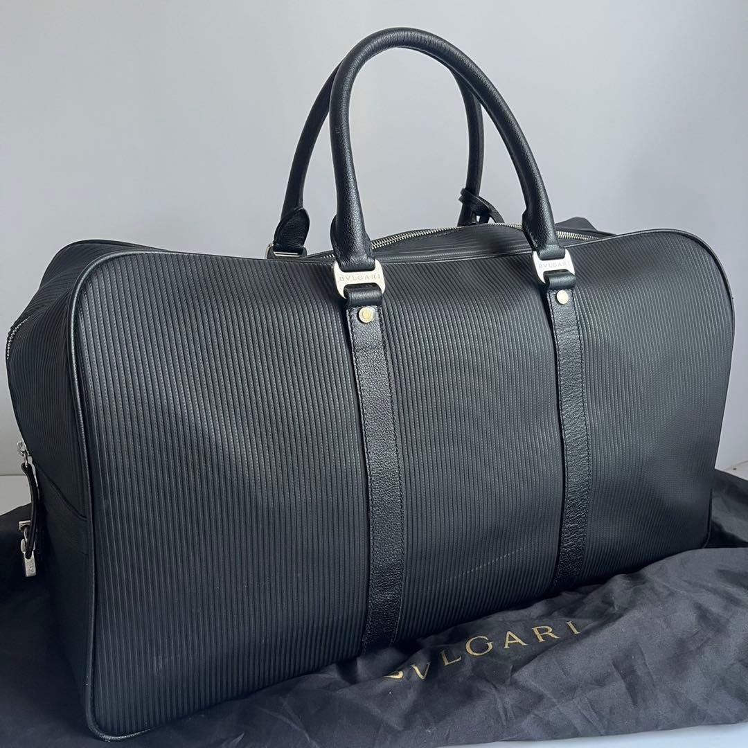 ✨極美品✨　BVLGARI ボストン　ハンドバッグ　レザー　革　黒