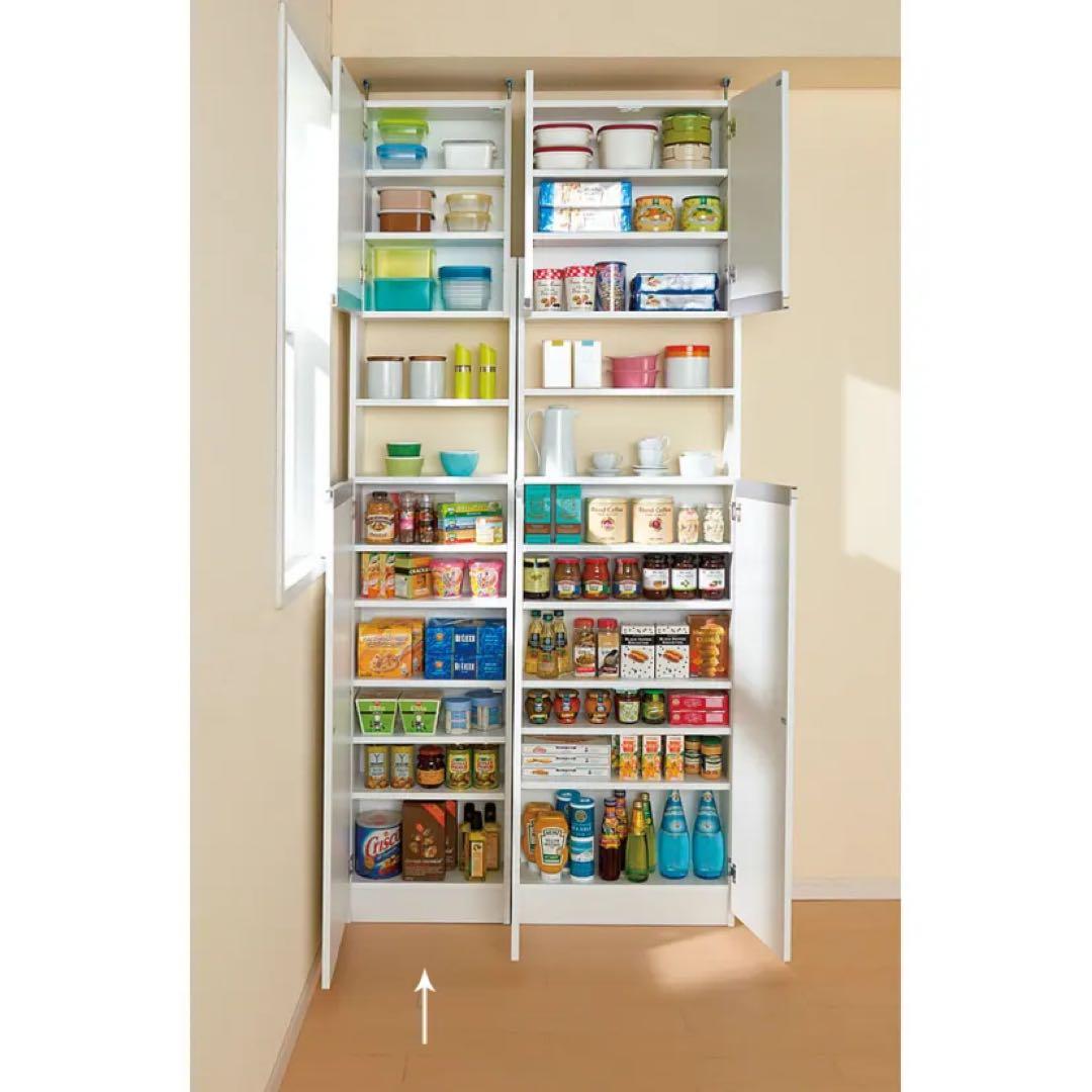 薄型で省スペースキッチン突っ張り収納庫 扉タイプ 幅45cm・奥行19cm