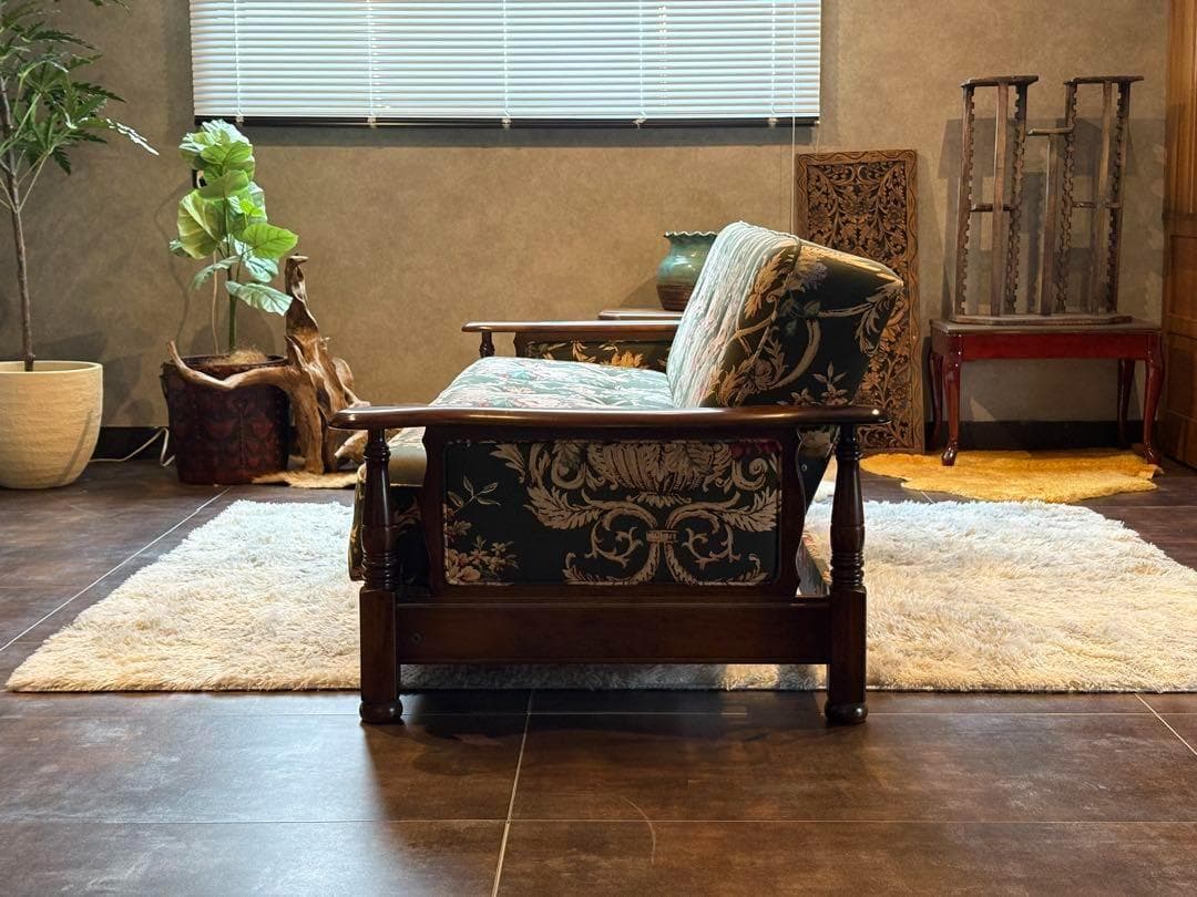 希少　カリモク　コロニアル　ソファベッド　アンティーク　ビンテージ　レトロ　HZ