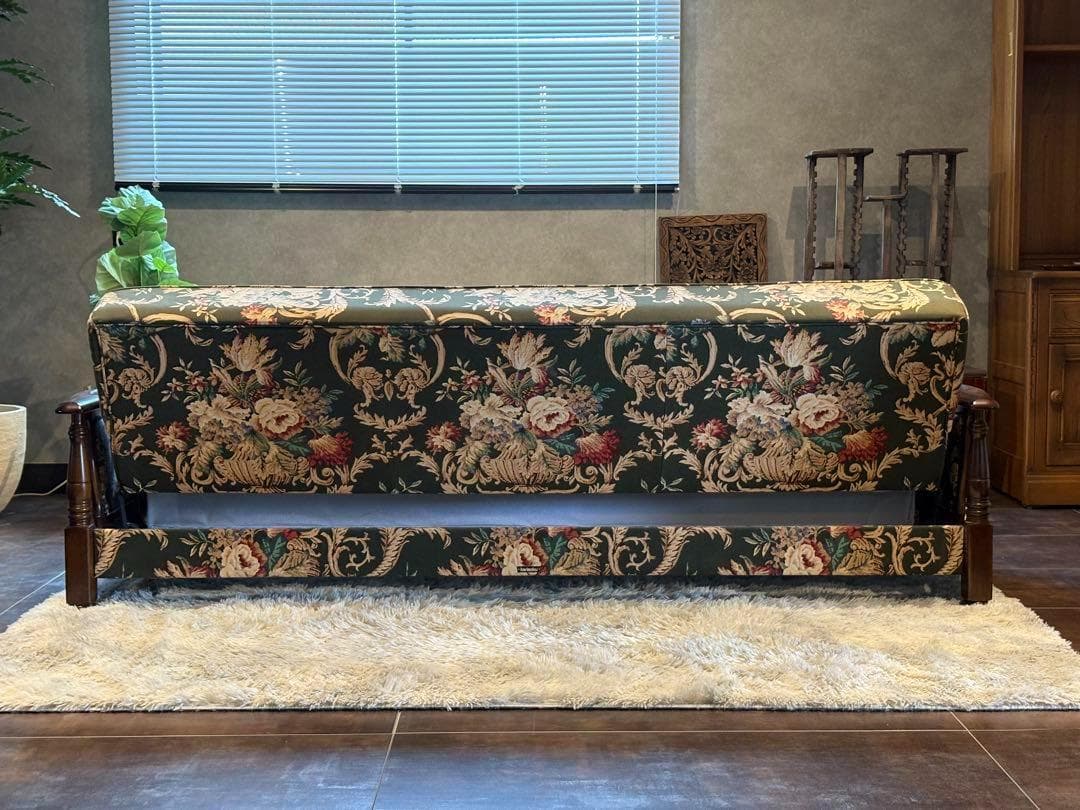 希少　カリモク　コロニアル　ソファベッド　アンティーク　ビンテージ　レトロ　HZ