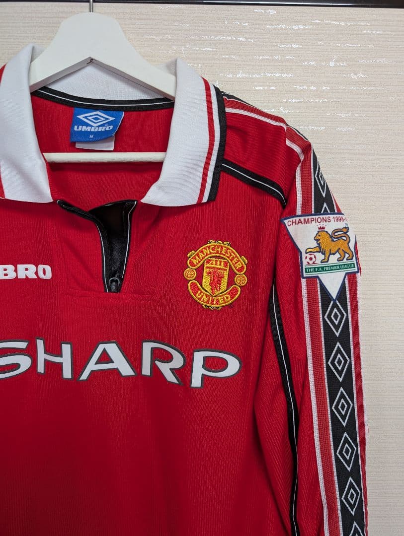 マンチェスターユナイテッド98/99 3冠デビッド・ベッカムのユニフォームL長袖