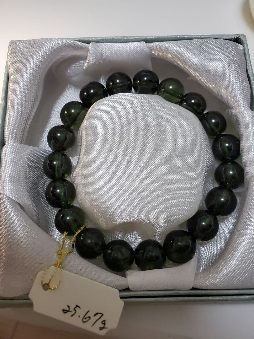 【10ミリアップ】モルダバイト　ブレスレット