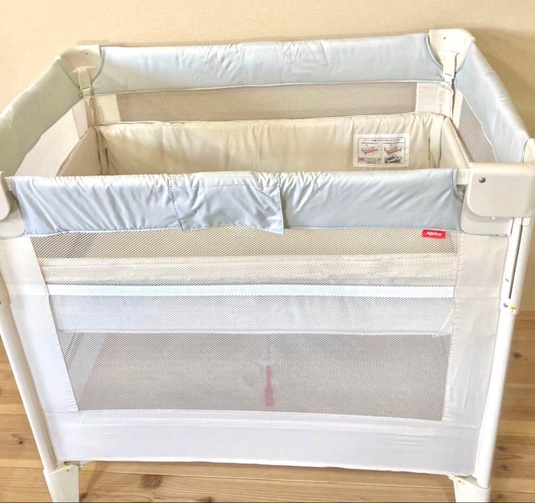 Aprica ココネルエアー AB ホワイトグレー 2156263 ベビーベッド