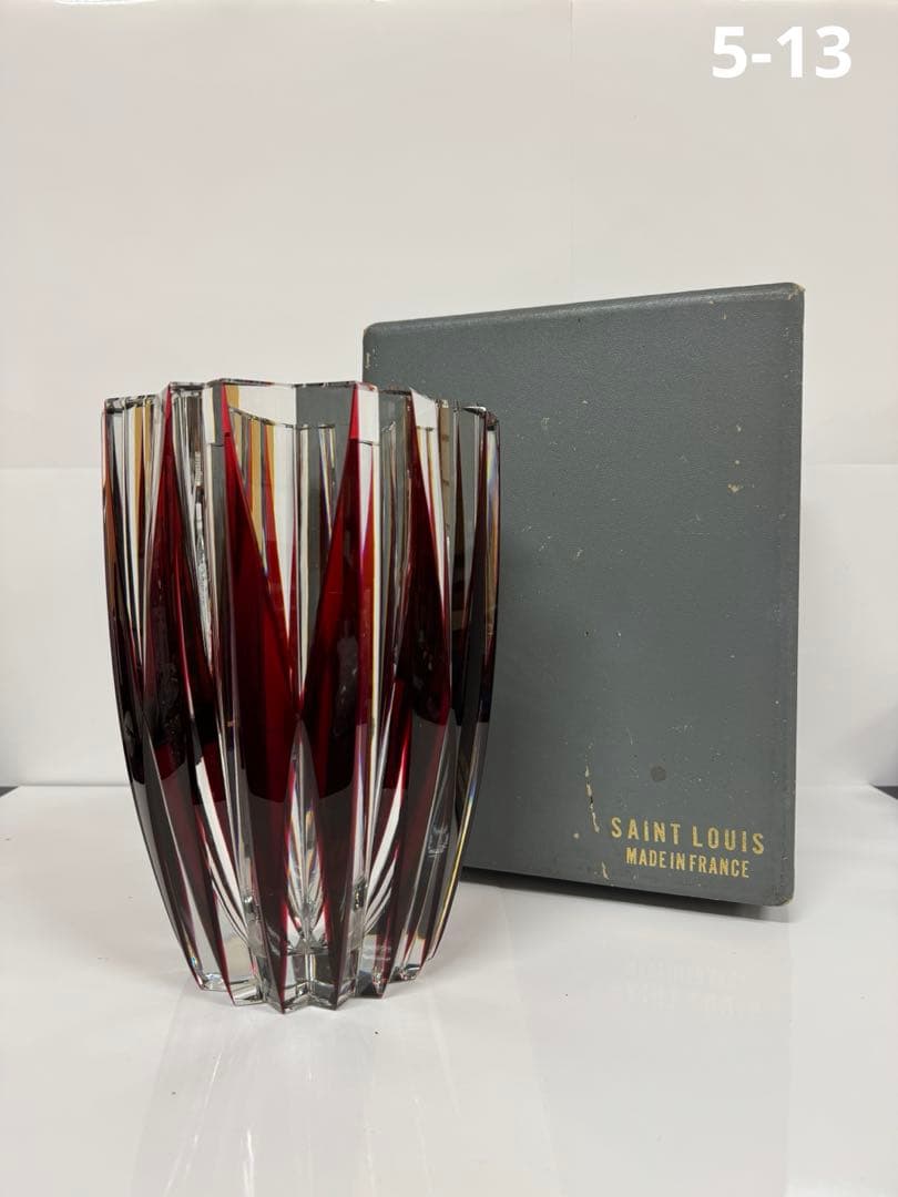 SAINT LOUIS サンルイ フランス製 花瓶 クリスタル フラワーベース