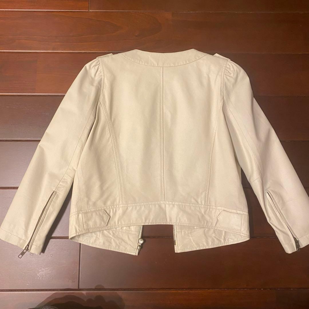 ［希少］【Gabriel】羊革シングルライダース 白 オフホワイト