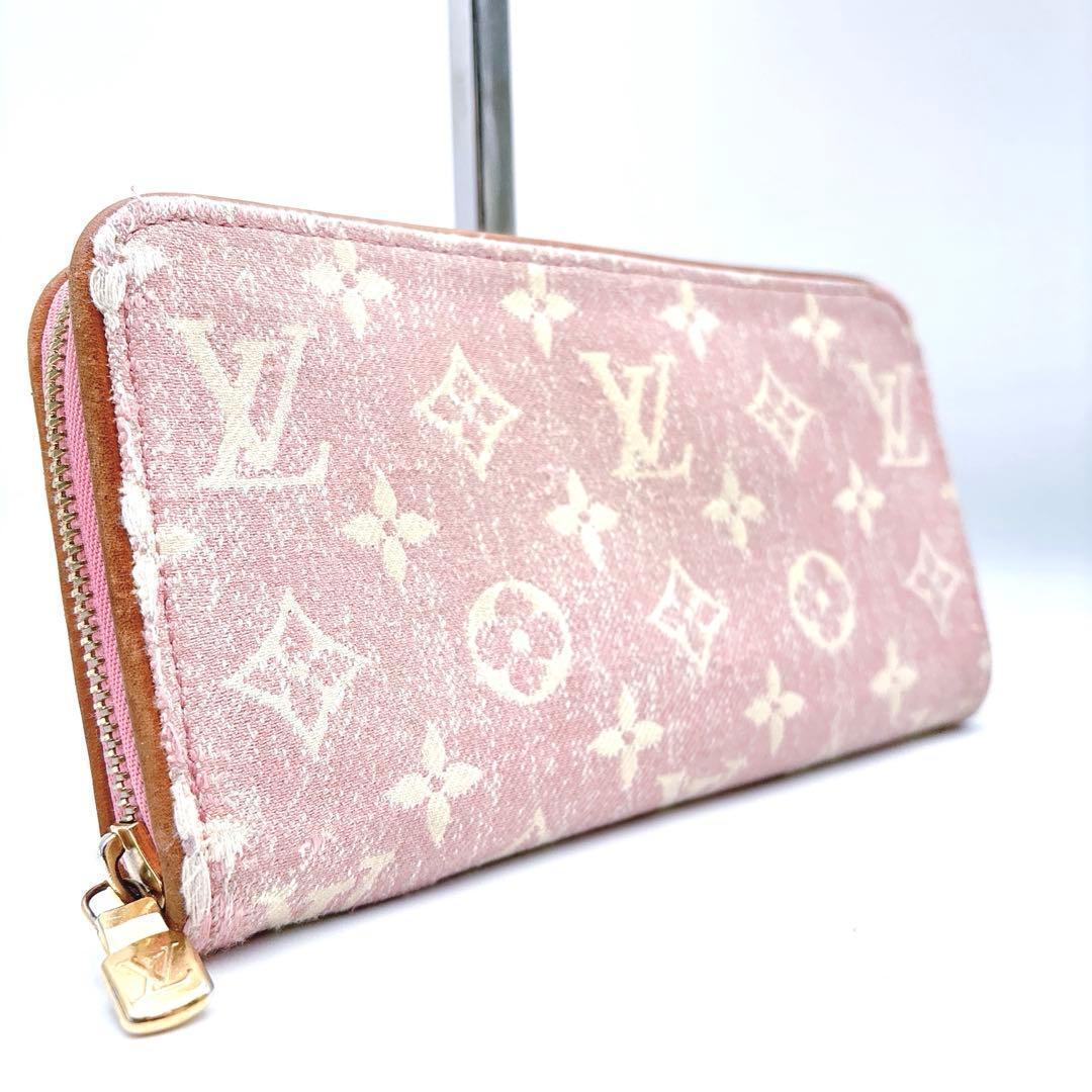 IC搭載　ルイヴィトン　ジッピーウォレット　デニム　ジャガード　モノグラム