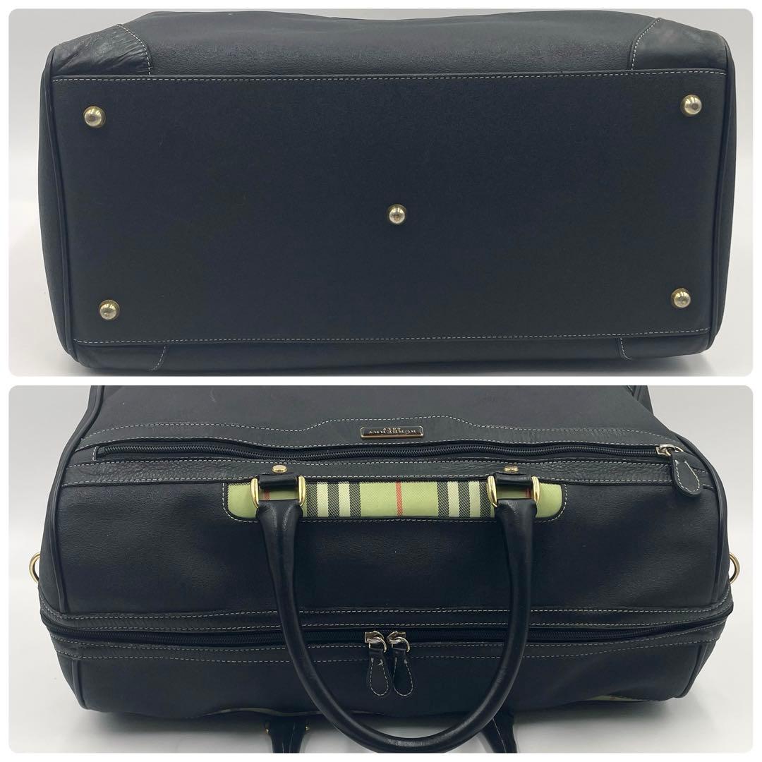 バーバリーゴルフ ボストンバッグ ノバチェック 2way 大容量 ブラック