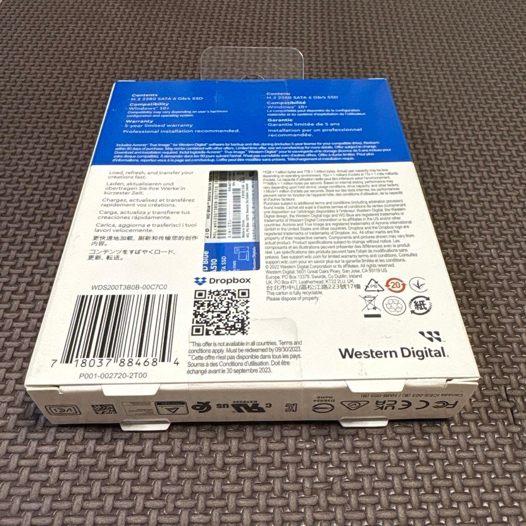 内蔵型SSD WD Blue SA510 SATA 2TB WDS200T3B0B