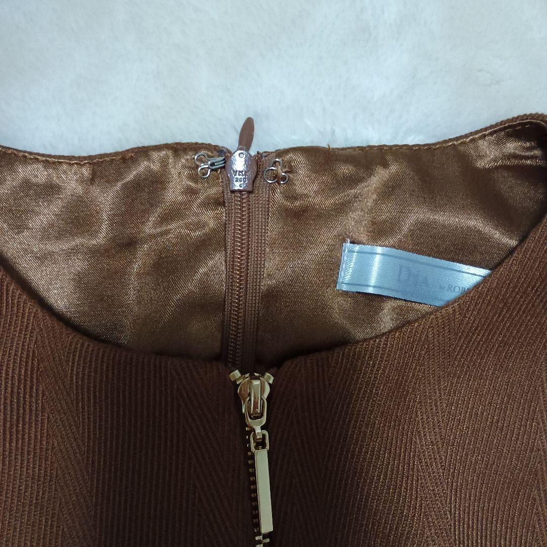 DEA. ブラウン フレアスカート ドレス Sサイズ美品