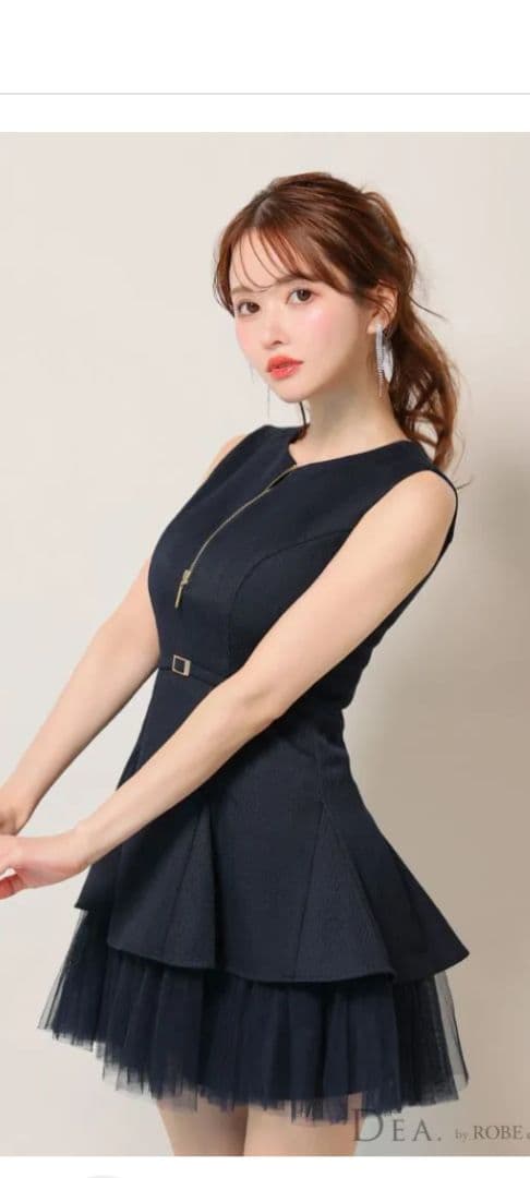 DEA. ブラウン フレアスカート ドレス Sサイズ美品