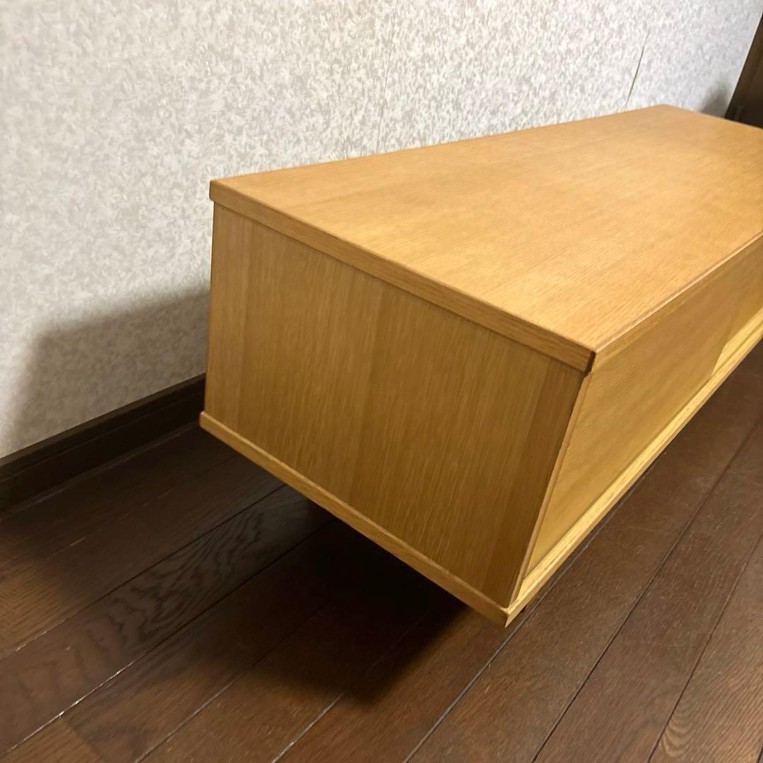 【美品】 無印良品 オーク材 AVラック 薄型 (引戸) テレビボード