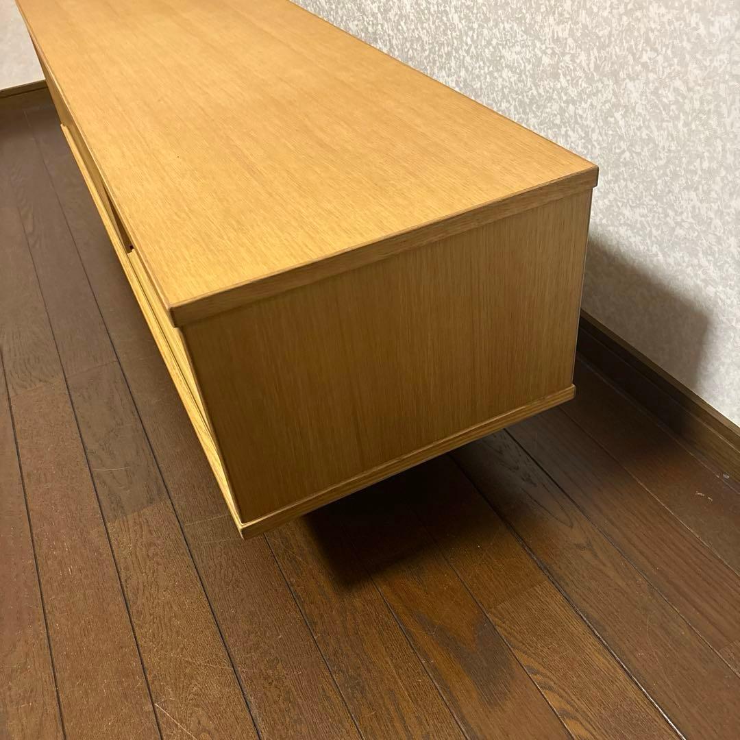 【美品】 無印良品 オーク材 AVラック 薄型 (引戸) テレビボード