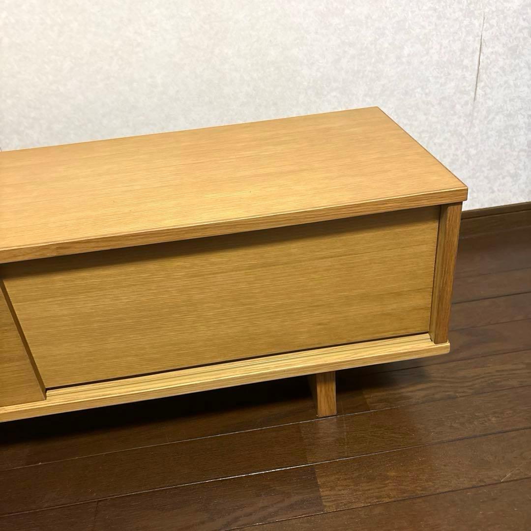 【美品】 無印良品 オーク材 AVラック 薄型 (引戸) テレビボード