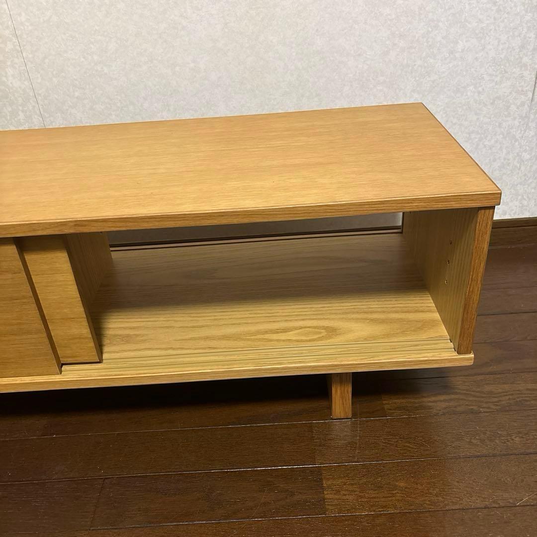 【美品】 無印良品 オーク材 AVラック 薄型 (引戸) テレビボード