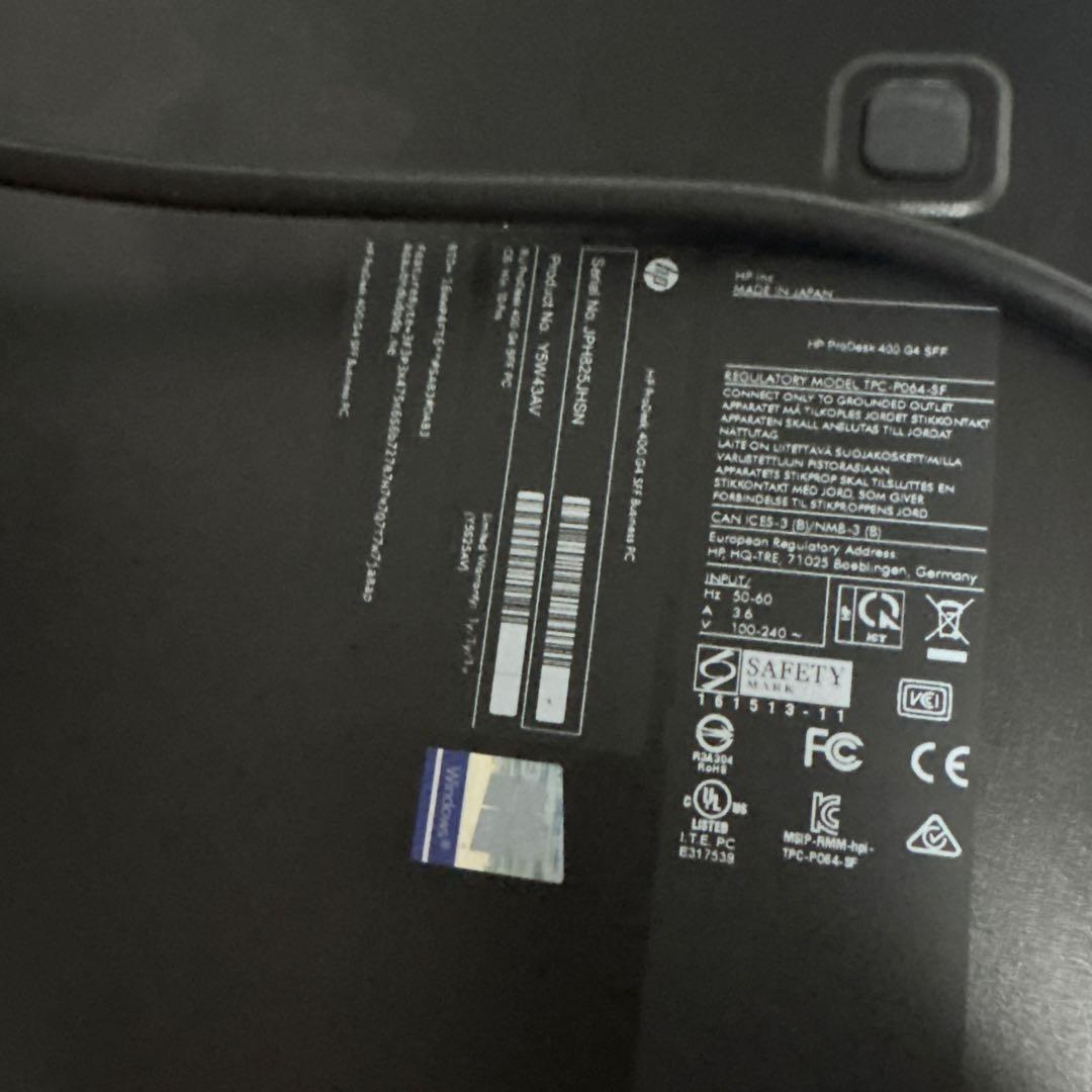 HP ProDesk コンパクトデスクトップPC