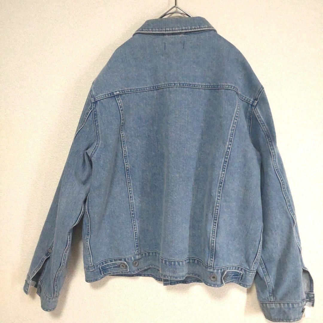 ヤヌーク　金子綾コラボデニムジャケット　Gジャン　ブルー　Y刺繍　羽織　脱色加工