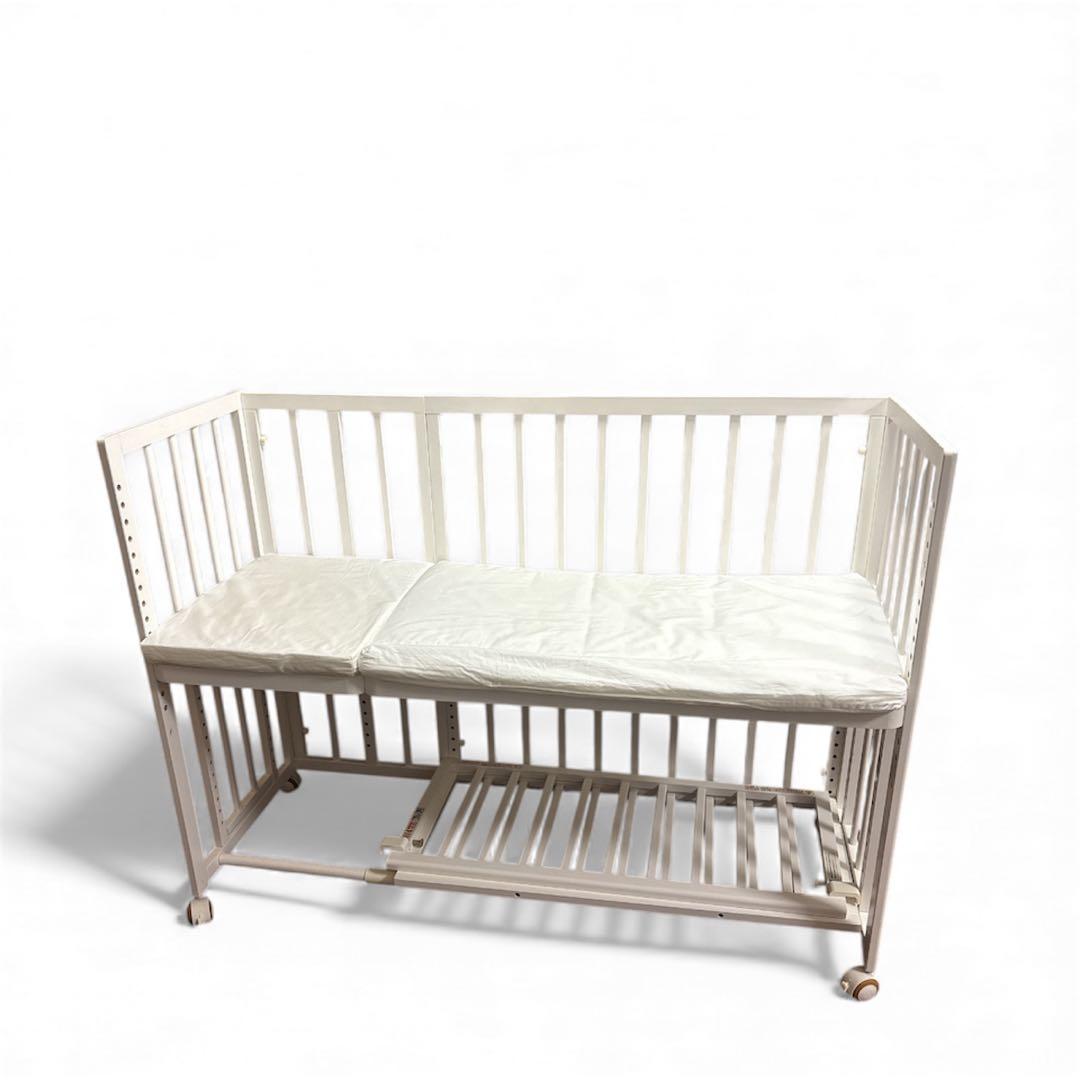 【美品】大和屋 そいねーる ロング ベビーベッド マットレス付 新生児 添い寝