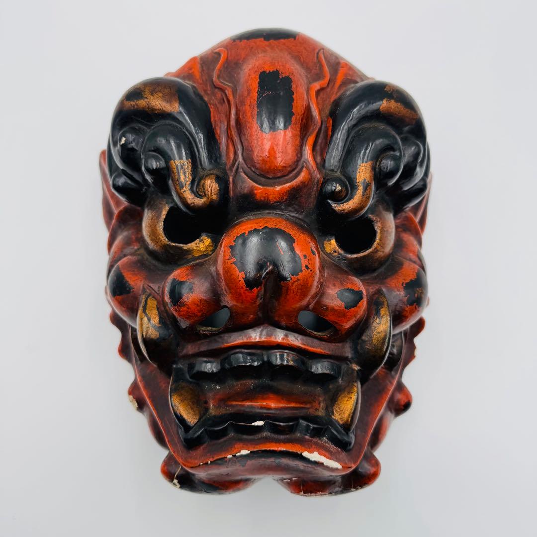 追儺鬼 鬼の面 神楽面 能面 木彫 お面 飾り面 魔除け お祭り 日本伝統