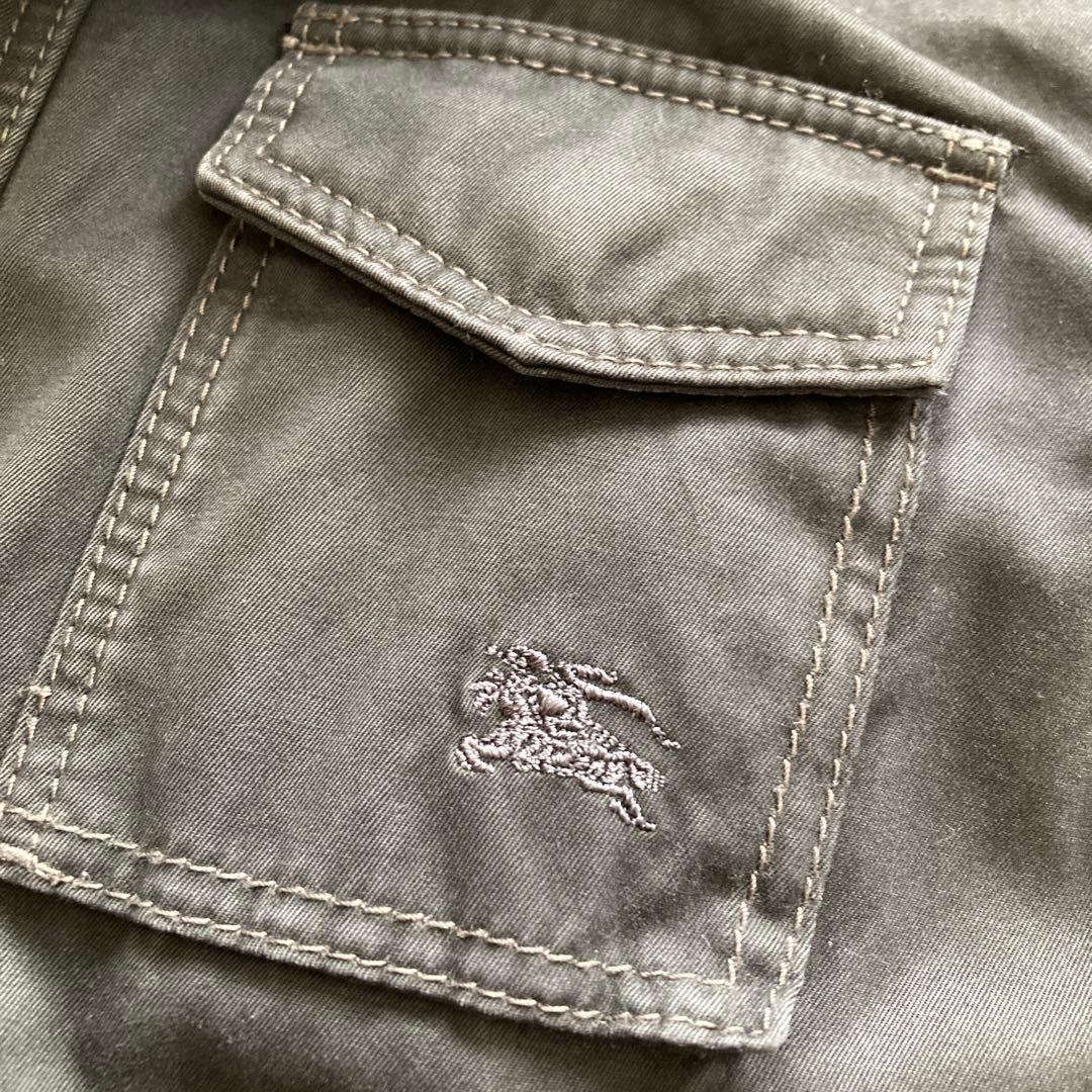 【美品】バーバリーブルーレーベル ミリタリージャケット リアルファ 中綿 黒