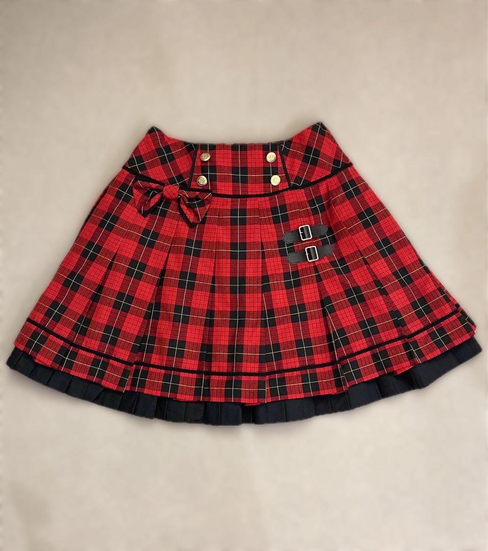 アンジェリックプリティ タータンチェックスカート＋リボンクリップセット