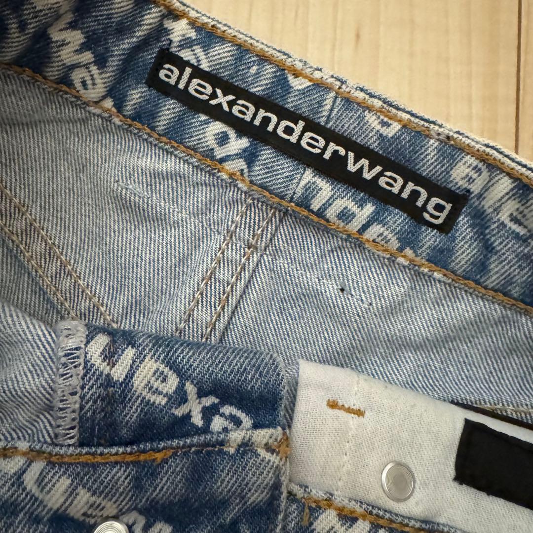 alexanderwang ロゴプリントデニムショートパンツ