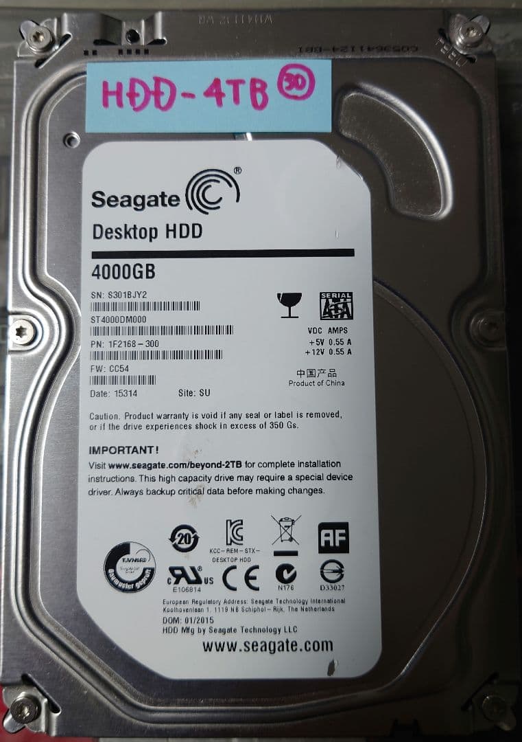 Seagate Desktop HDD 4000GB中古(管理用30)