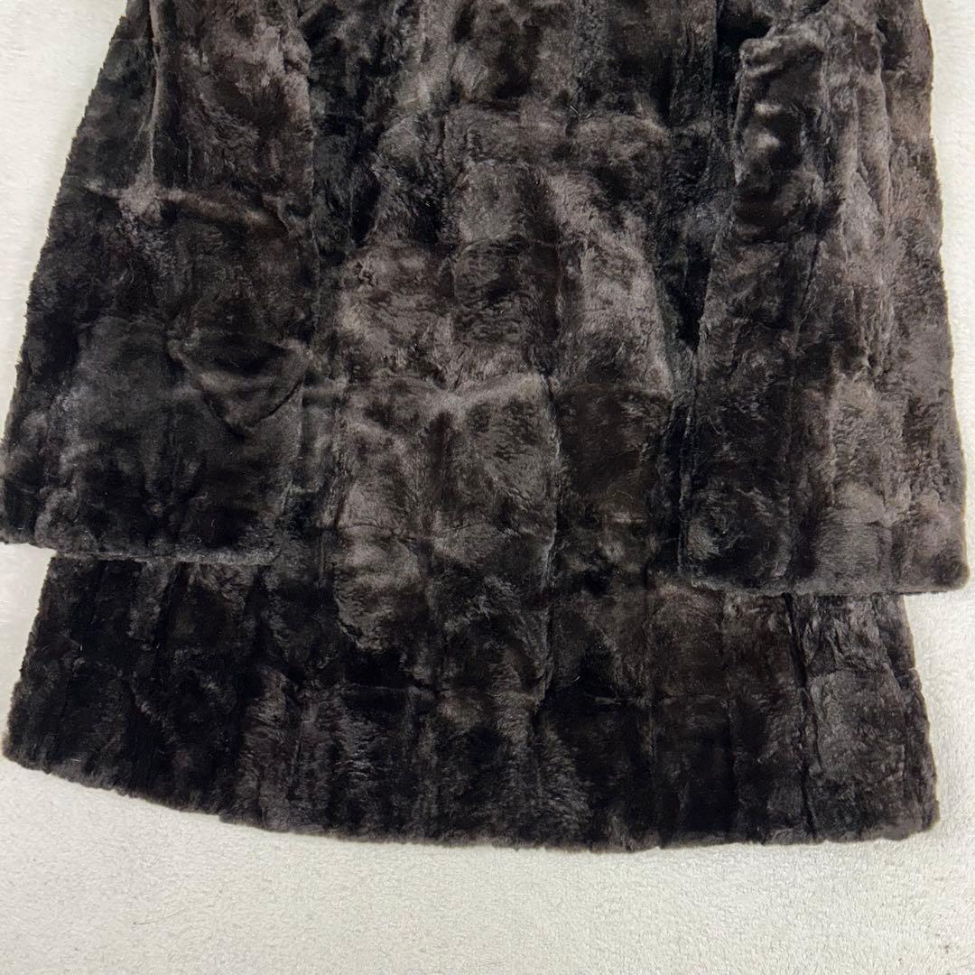 LUPIAN FURS 高級ミンクファーコート フォックスファーボリュームカラー