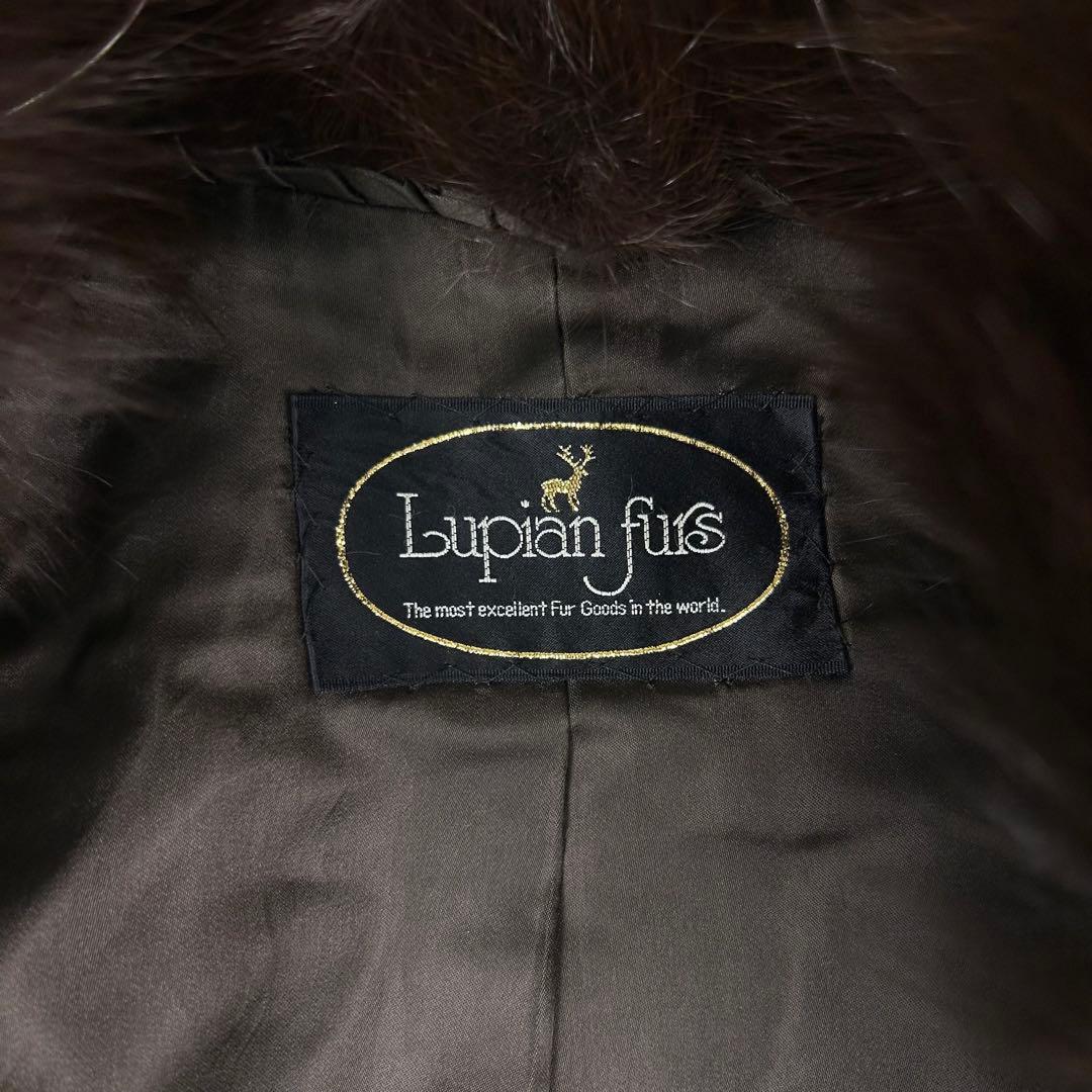 LUPIAN FURS 高級ミンクファーコート フォックスファーボリュームカラー