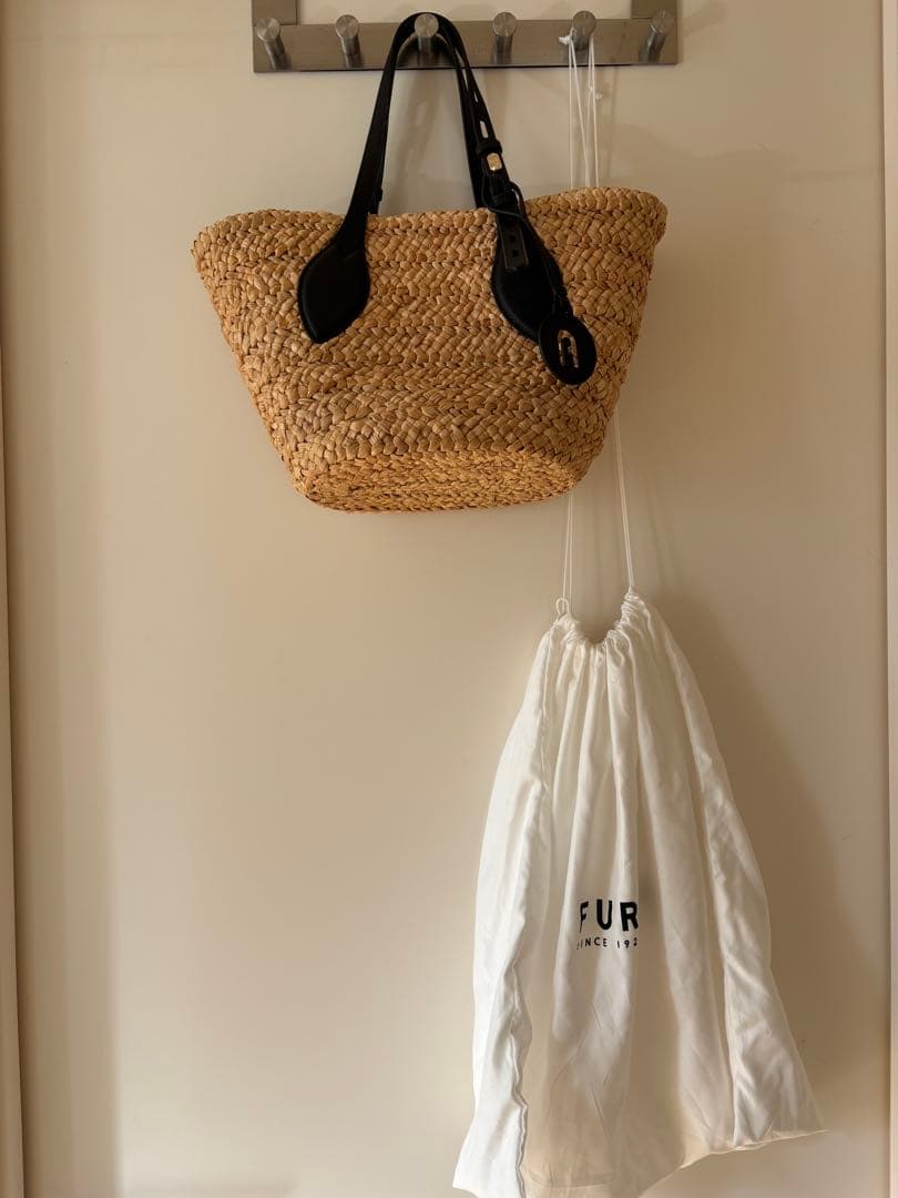 専用 フルラ FURLA ナチュラルストロー かごバッグ トートバッグ