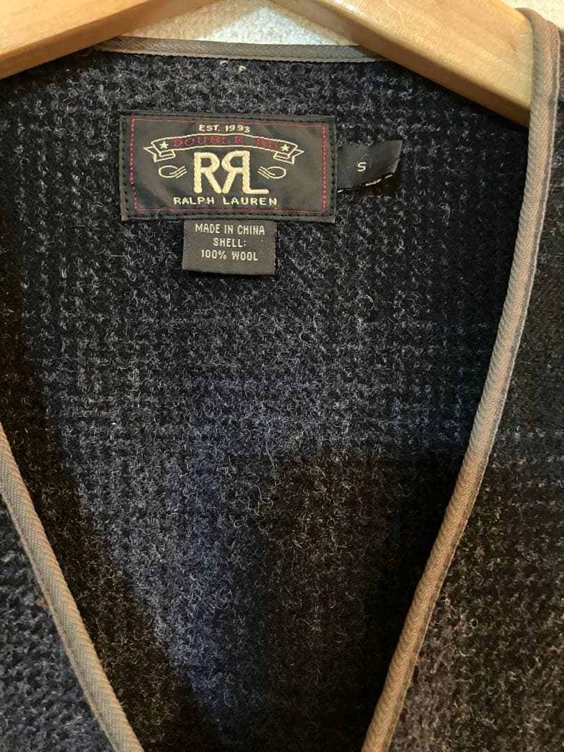 美品ダブルアールエル　woolオンブレチェックベスト　RRL テンダーロイン