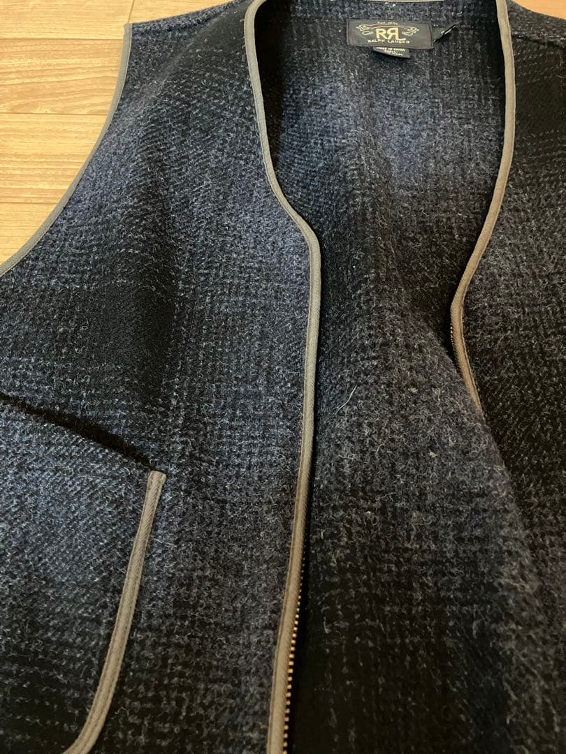 美品ダブルアールエル　woolオンブレチェックベスト　RRL テンダーロイン