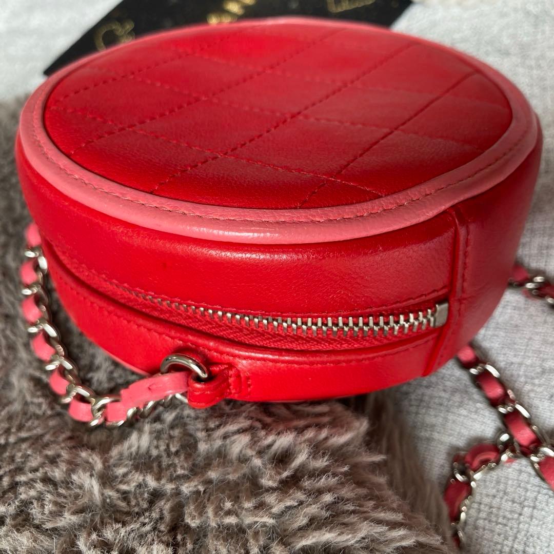 ★miyu★シャネル　チェーンショルダーバッグ　マトラッセ　ラムスキン　赤