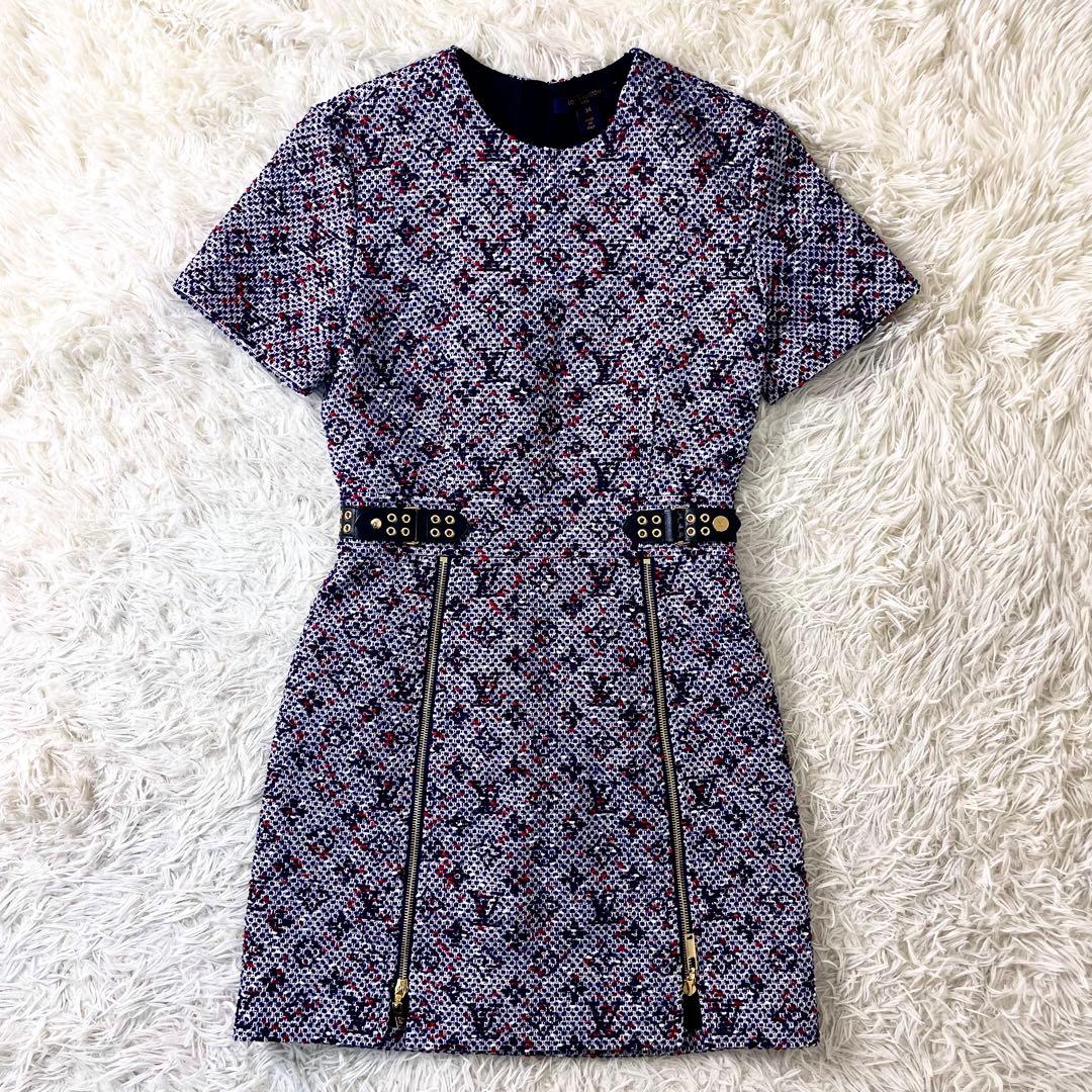 ルイヴィトン　ツイードワンピース　牛革ベルト　門りょう　ひめか着用