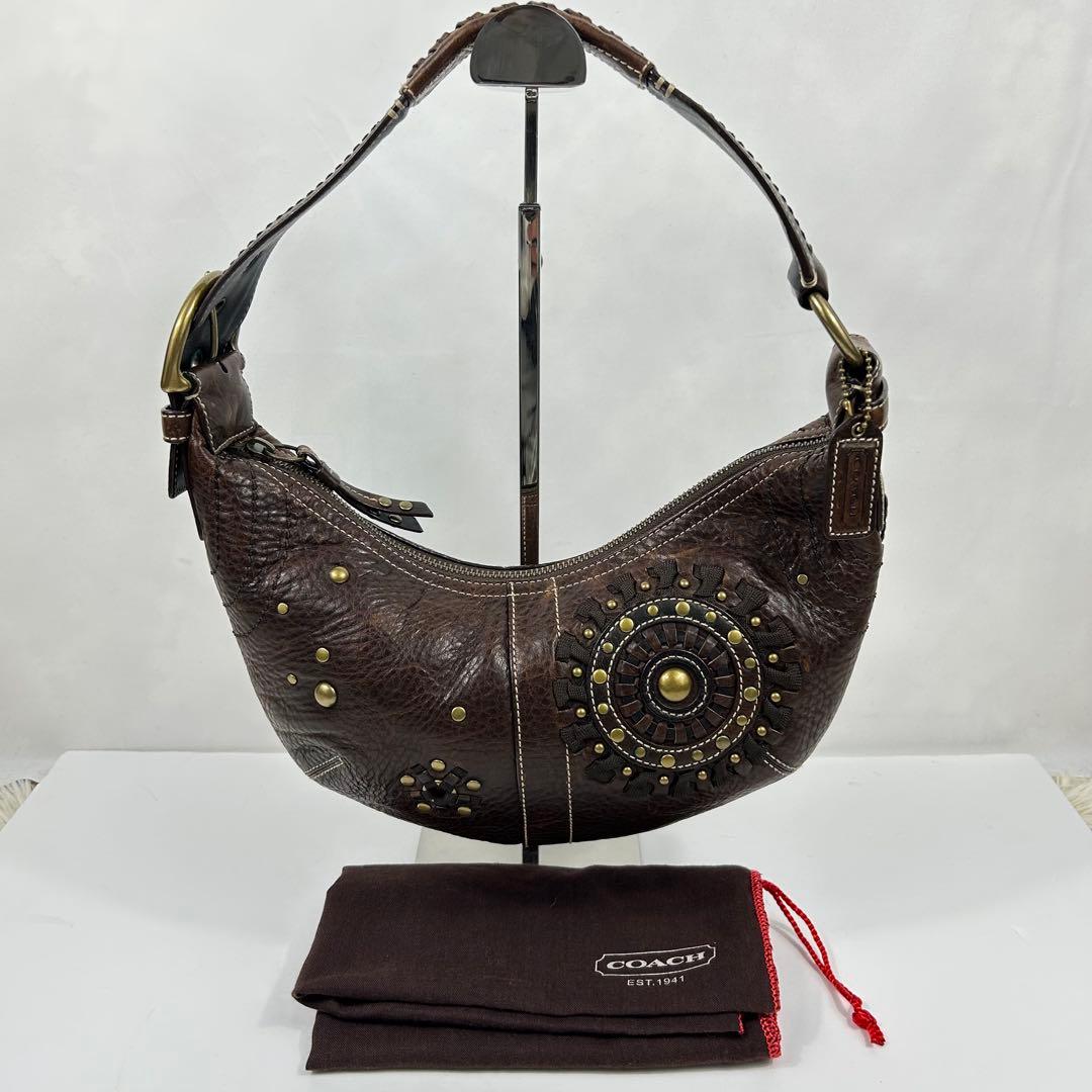 バッグ Coach Mia Studded Hobo Shoulder Bag