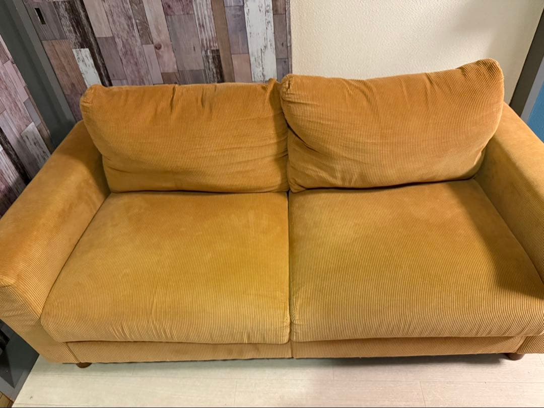手渡し限定　ソファ　2人掛け　コーデュロイ