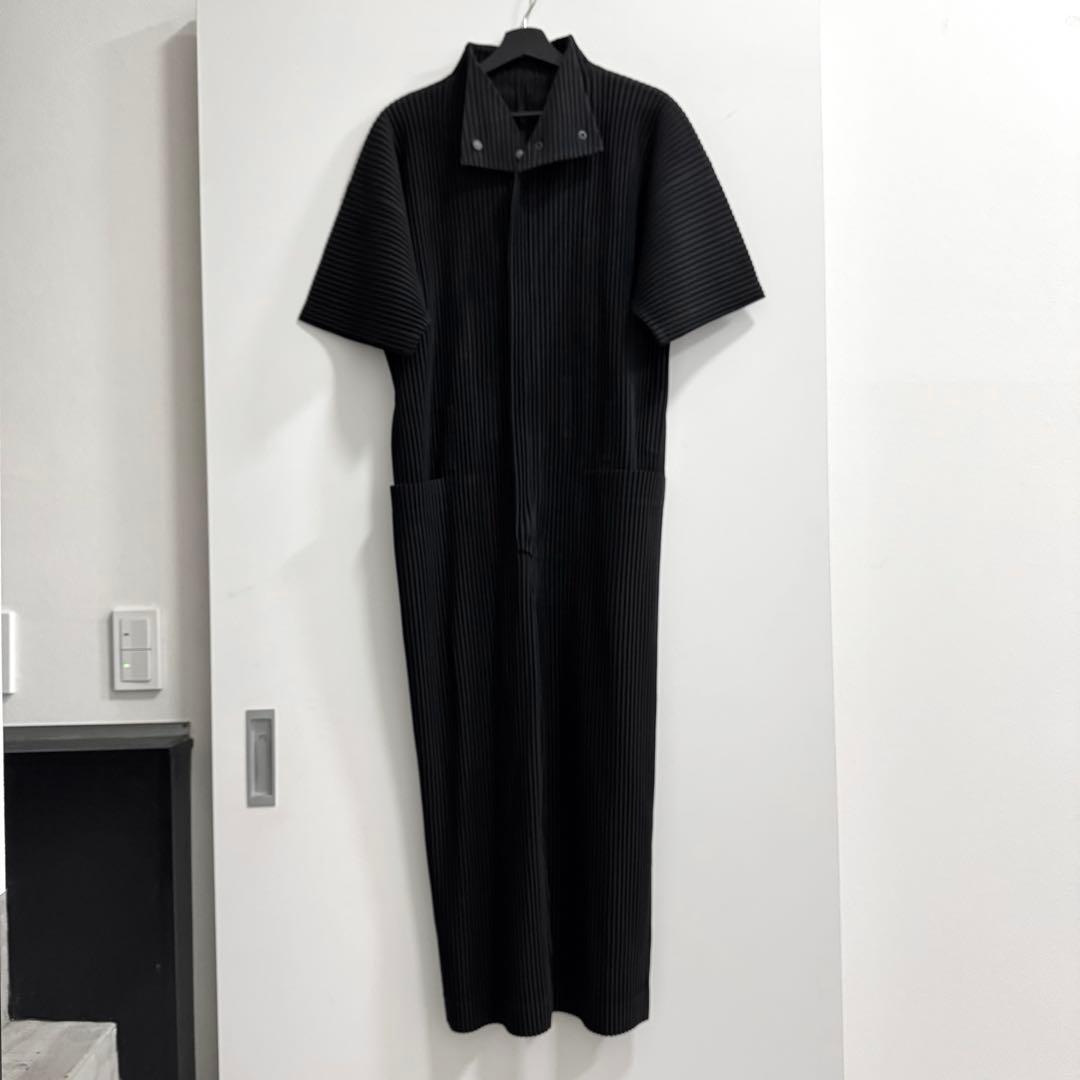 HOMME PLISSE PLEATS BOTTOMS ジャンプスーツ黒