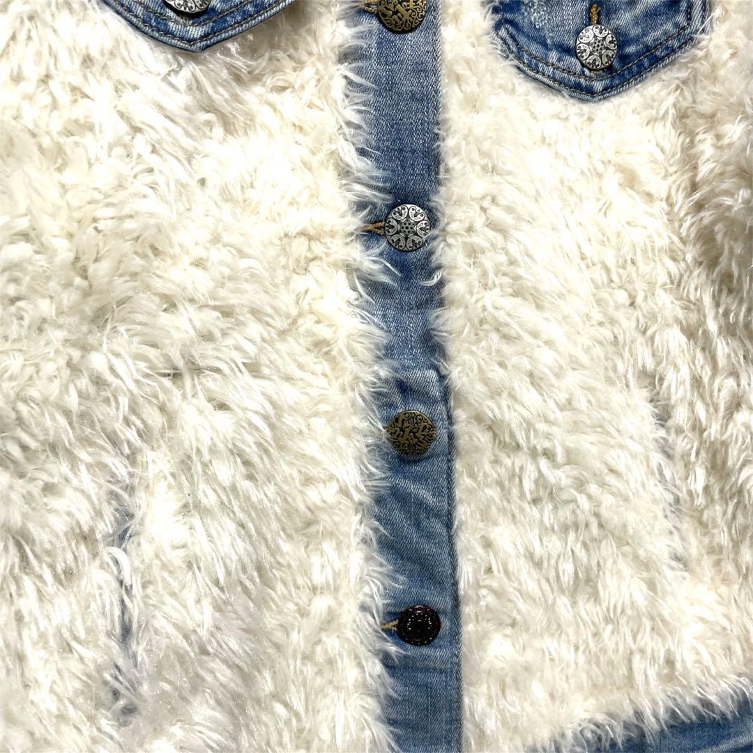デシグアル　デニムジャケット　Gジャン　ファー　刺繍　ラメ　40