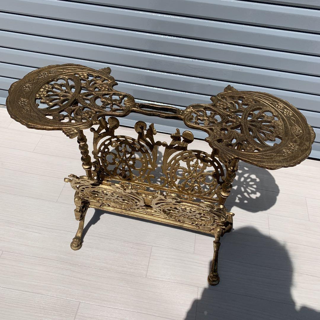 イタリア製　マガジンラック　アンティーク調