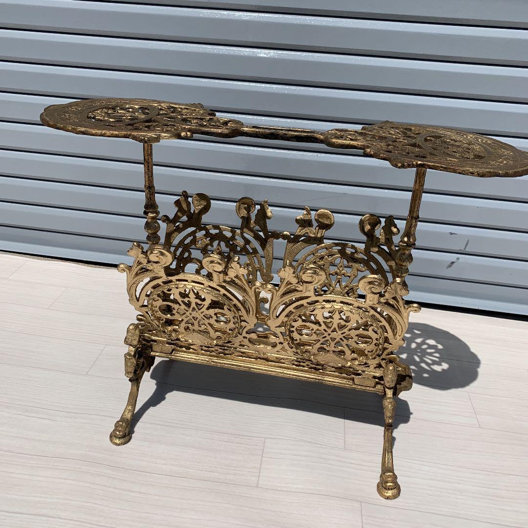 イタリア製　マガジンラック　アンティーク調