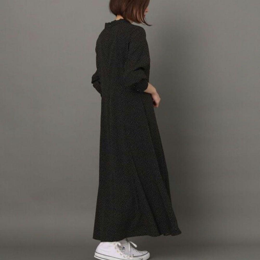 極美品　アンタイトル ボウタイ ロングワンピース ドット柄 現行　ペチコート