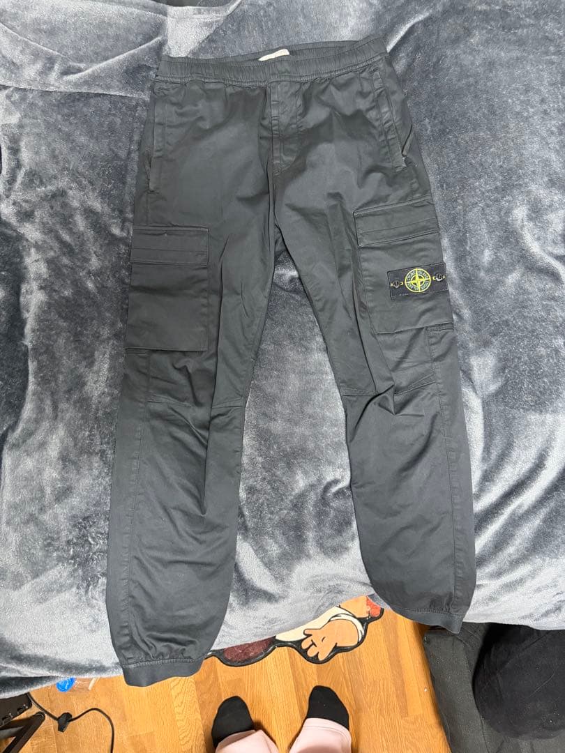 ストーンアイランド ブラックカーゴパンツ W32