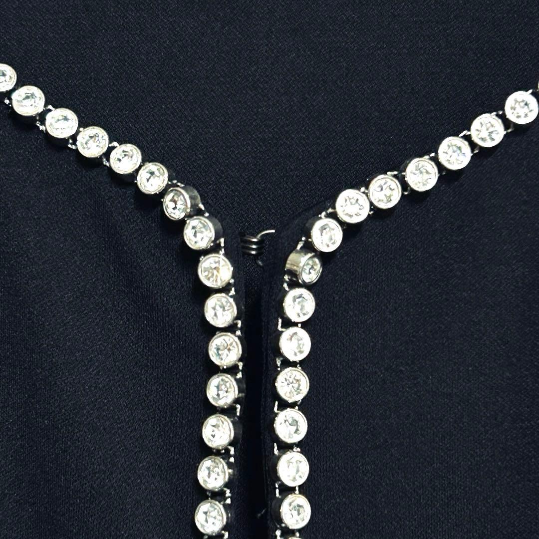 レオナール LEONARD カーディガン カンカン素材 ラインストーン ビジュー