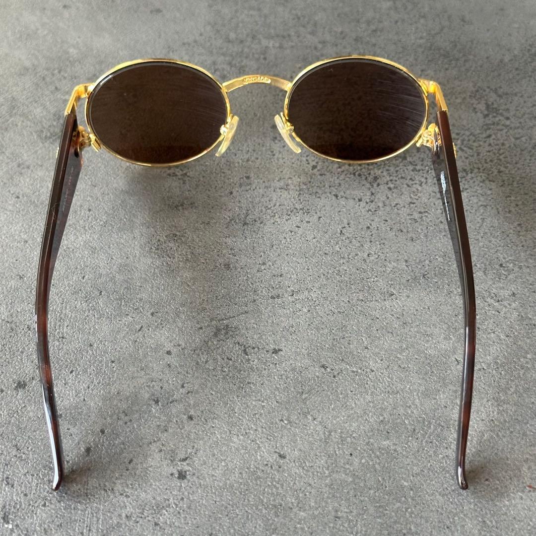 VERSACE メデューサ 鼈甲 金縁 フルリム オーバル サングラス②