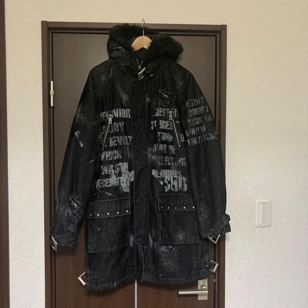 BERNINGS SHO ファー ブラックデニム モッズコート L 美品