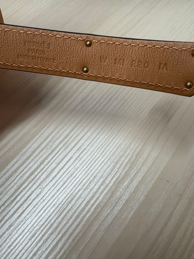 HERMES ケリーベルト　エトゥープ×ゴールド