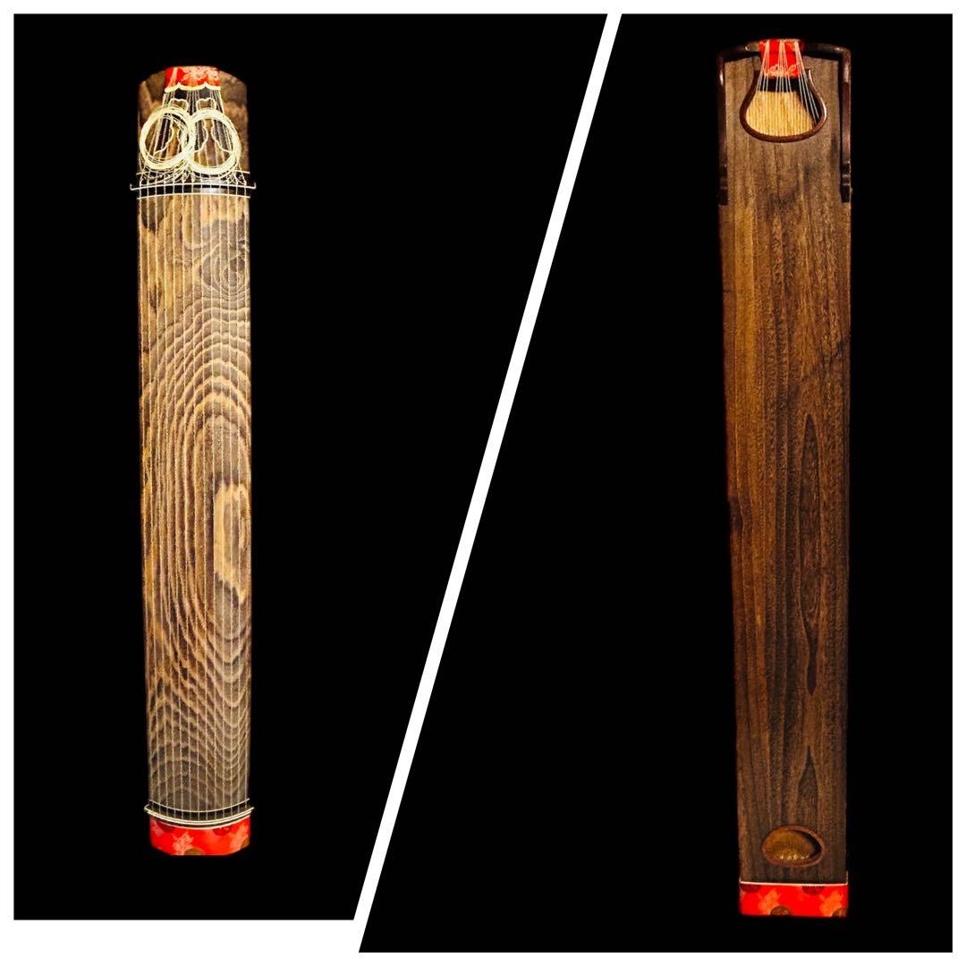 【良品】琴 13弦 並甲、すだれ彫り　時絵